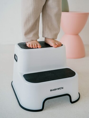 Изображение товара Стульчик-подставка для ванны BABYROX, двухступенчатый, для детей от 1 года, пластик, черный