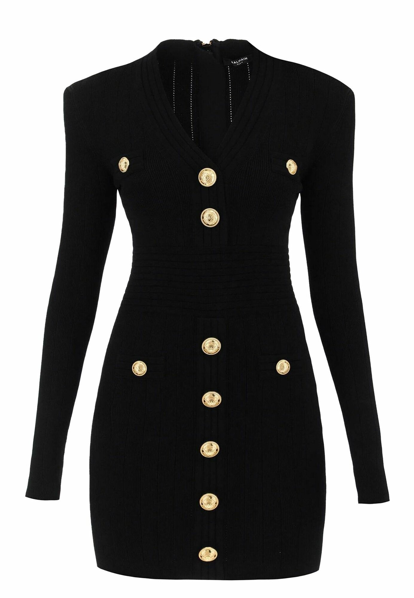 Платье BALMAIN, размер 44, черный, Черный