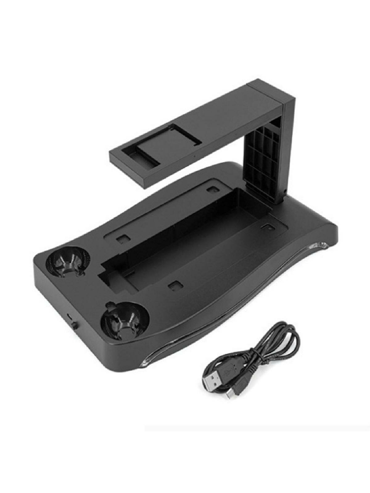 PS VR 2nd Generation Vertical Stand VR Glasses Connector Storage Kit Joystick Charging Station with Cooling Lights
