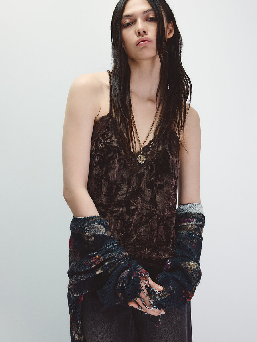 Майка Befree Весна-Лето 2025, размер M, Шоколадный