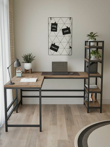 Изображение товара Компьютерный стол Landloft "Гордон Макси" Loft, угловой, цвет дуб вотан