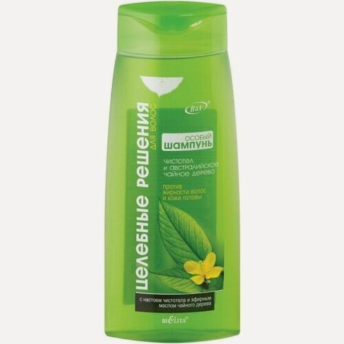 Изображение товара Особый шампунь против жирности волос и кожи головы Белита Чистотел и австралийское чайное дерево, 480 мл