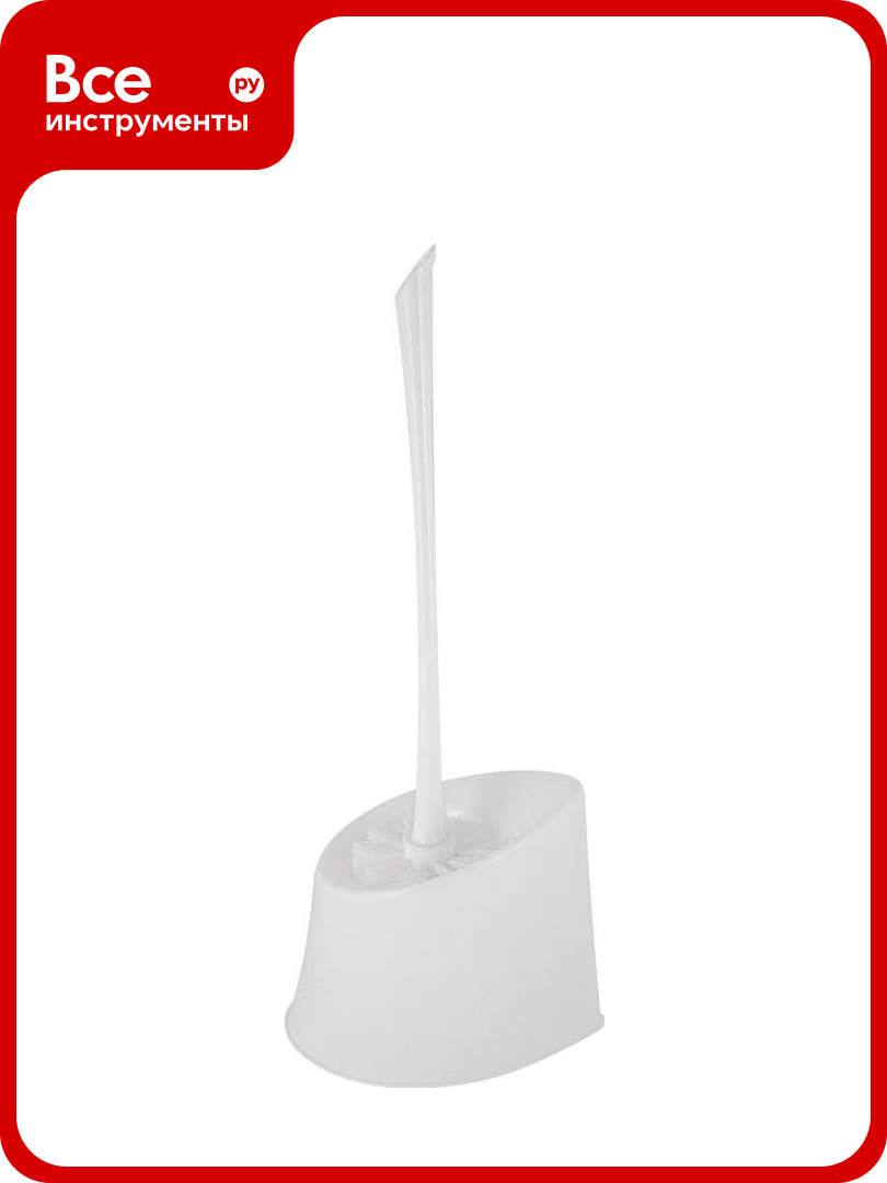 Ершик для унитаза Luscan с подставкой пластик белый 1609563