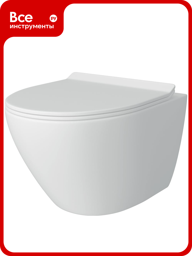 Подвесной унитаз Teymi Lina Pro безободковый сиденье микролифт T40106 ЦБ-00268215