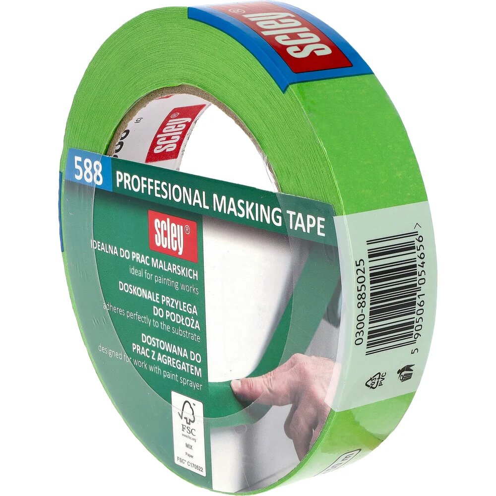 SCLEY Малярная лента зелёная  588 серия  25 мм х 50 метров 0300 885025