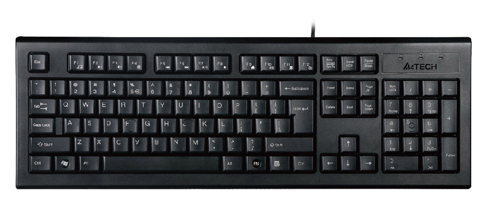 Клавиатура A4 KR-85, цвет черный, подключение USB, мембранная