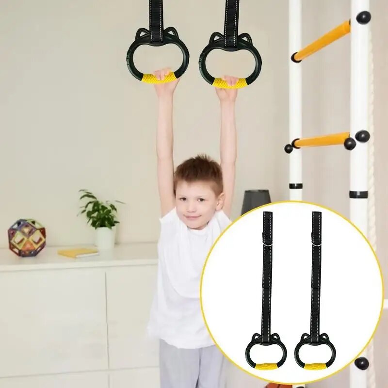 Гимнастические кольца Кольца с ручкой для подтягивания и регулируемыми ремнями для детей и взрослых Домашнее оборудование для фитнеса Тренировки Силовые тренировки