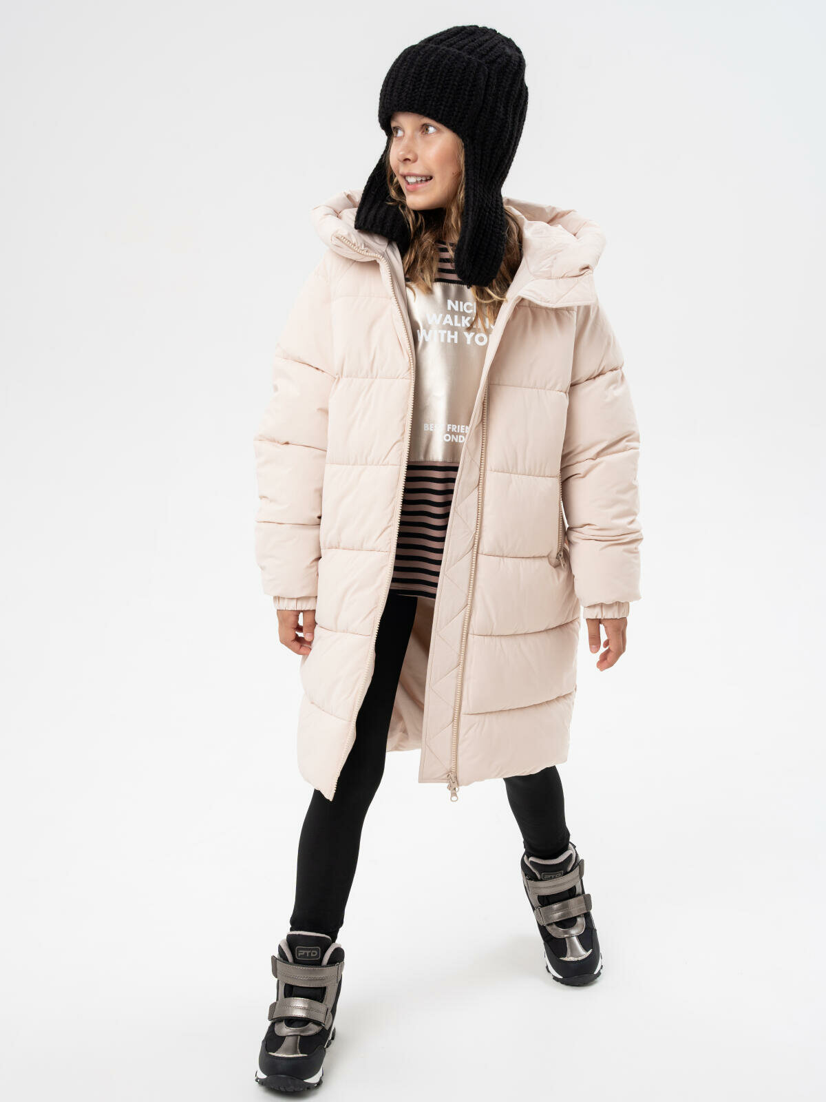 Пальто playToday размер 170 бежевый