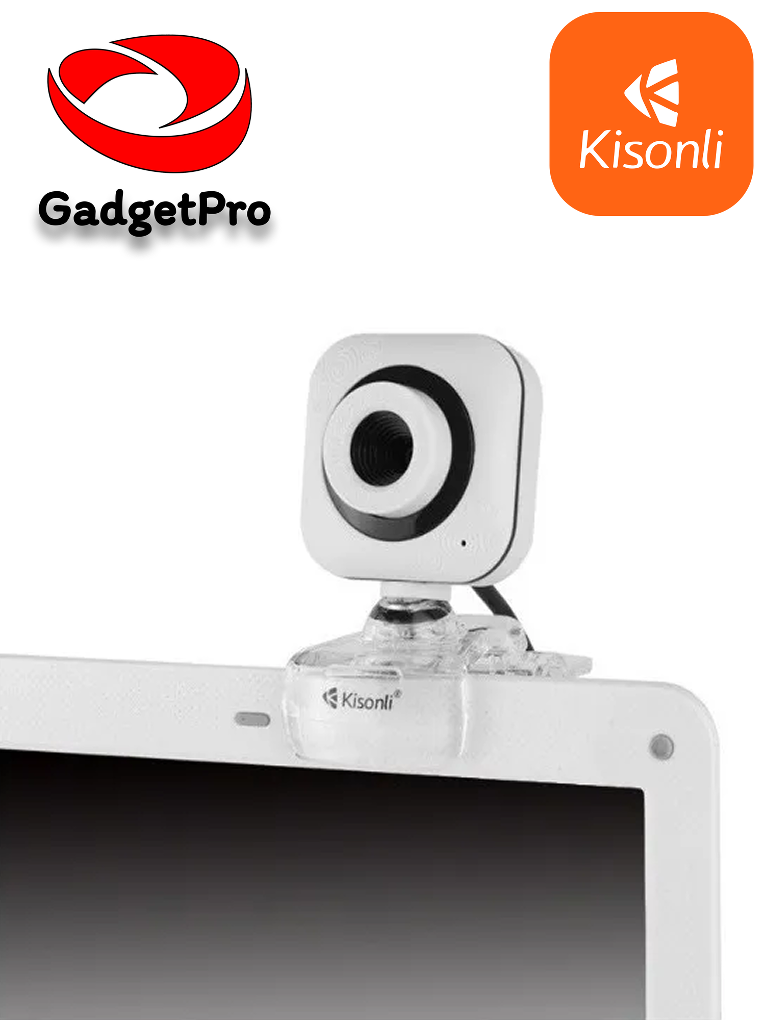 Веб-камера Kisonli PC-1, 480p, USB 2.0, встроенный микрофон, авто и ручной баланс белого, кабель 1.2 м, белый