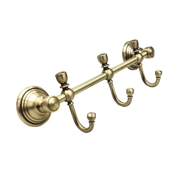 Вешалка Bath Plus Bronx Gold стальная 3 крючка цвет золото