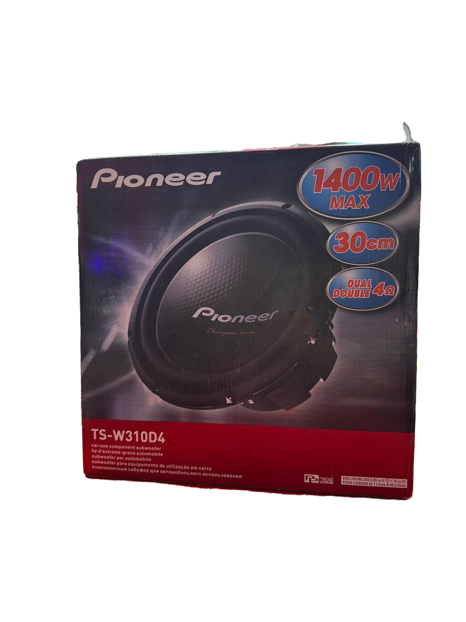 Сабвуфер автомобильный Pioneer TS-W310D4, 12 дюймов, 1400Вт, фазоинвертор, черный