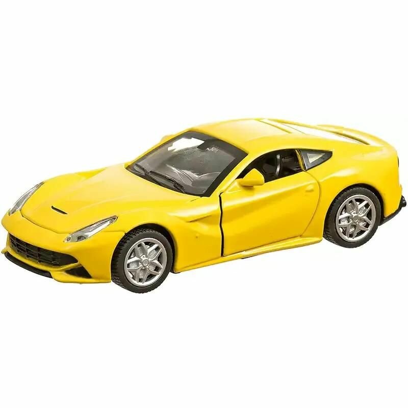 Модель машины DOUBLE HORSES "Ferrari F12 Berlinetta", масштаб 1:32, 15 см, свет, звук, инерция, желтая