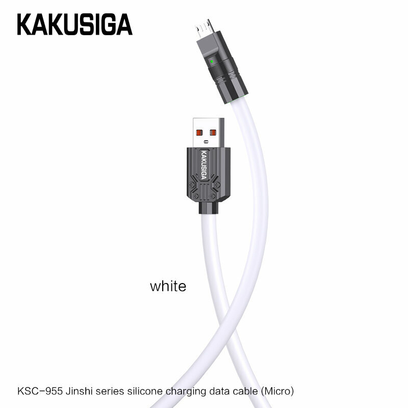 Универсальный USB-кабель KAKUSIGA KSC-955, Micro-USB (V8), 1 метр, белый, для зарядки и синхронизации данных