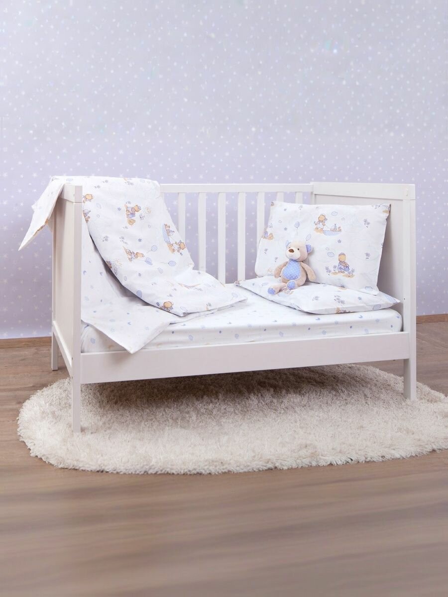 Комплект постельного белья ясли MIRAROSSI Bimbo blue  Мишки 
