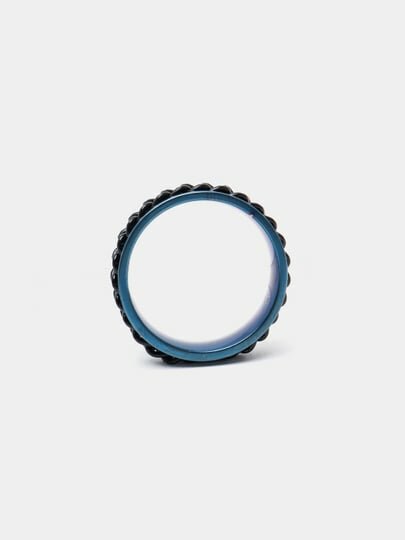 Кольцо переплетенное, размер 19, ширина 8 мм, black — фото 1