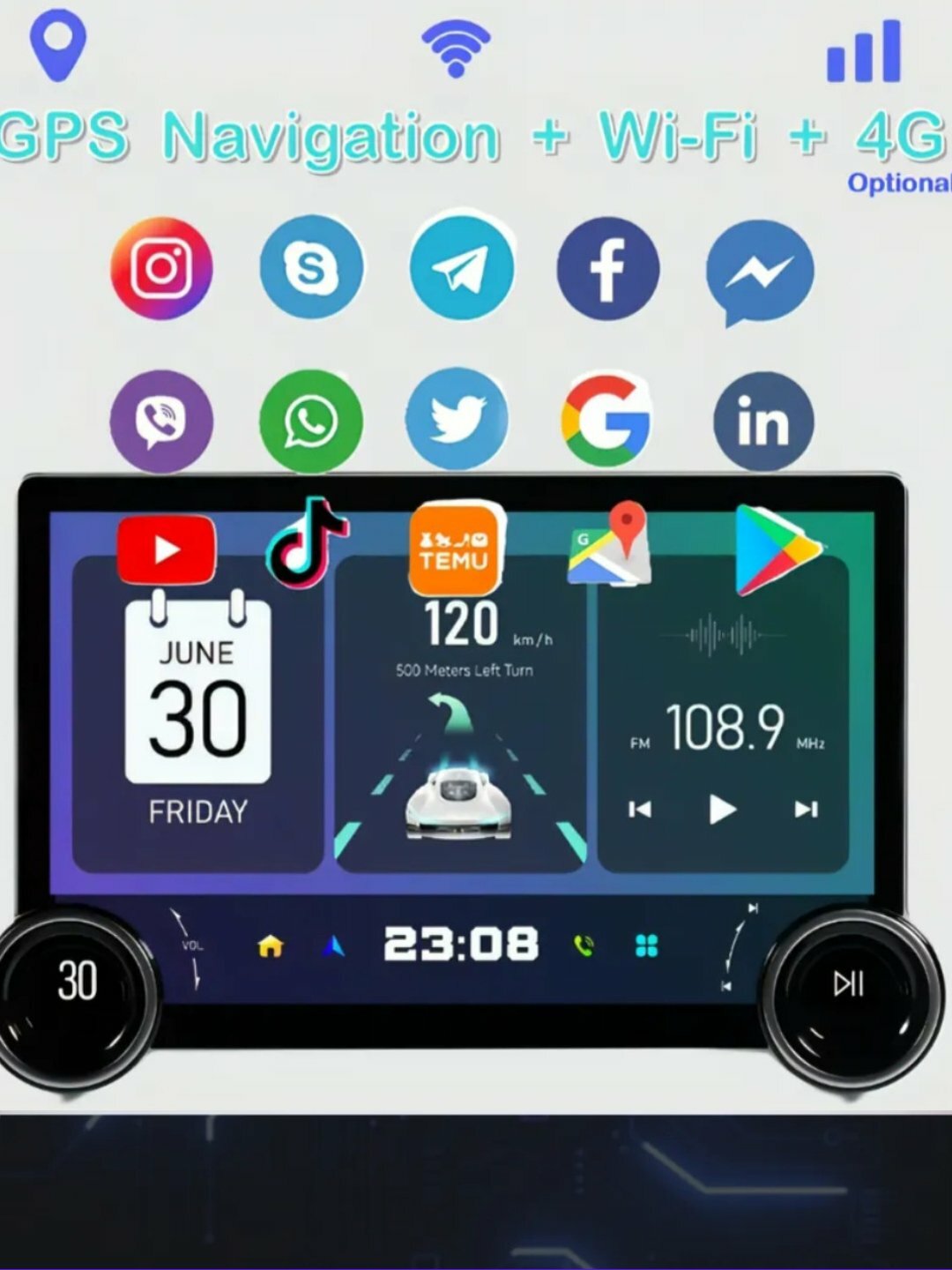 Авто монитор Android Diamond Cobalt, Gentra, Spark, Nexia 1, 2, 3, Damas, Matiz — фото 1