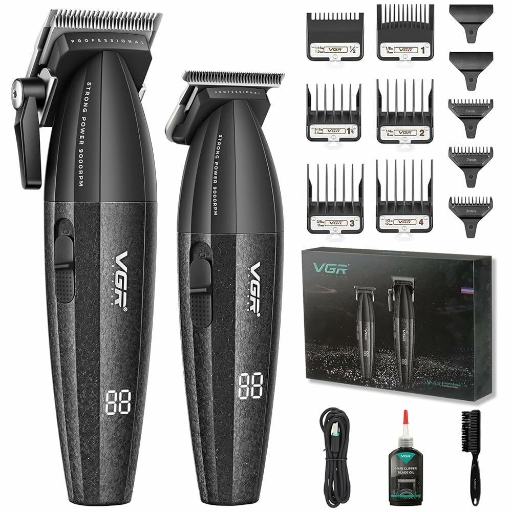 Машинка для стрижки VGR V-640, для влажных волос, 2 установки длины, нержавеющая сталь