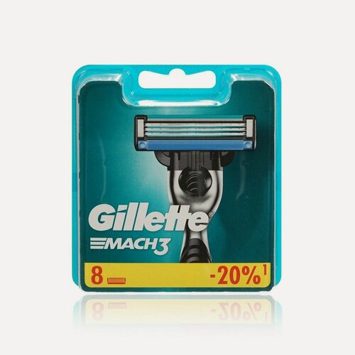 Изображение товара Кассеты для станка Gillette Mach 3 сменные 8шт