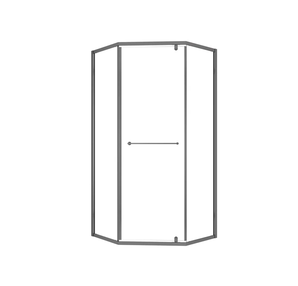 Душевой уголок Olive'S Kabrera KB-90C5-SW-GB без поддона стеклянный черный 88x88 с распашными дверями пятиугольный