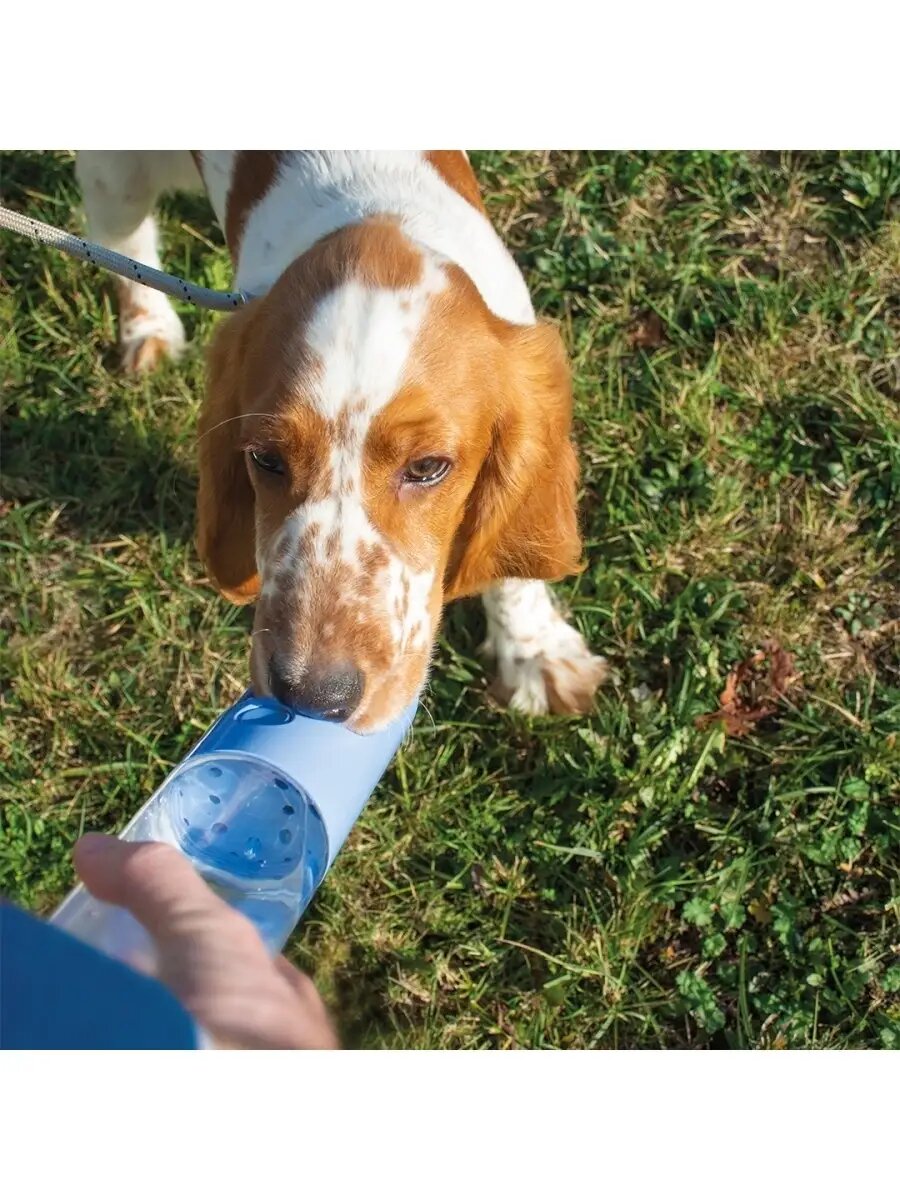 Дорожные Поилки Для Животных Xiaomi Бутылка для собак дорожная с кнопкой, 450мл