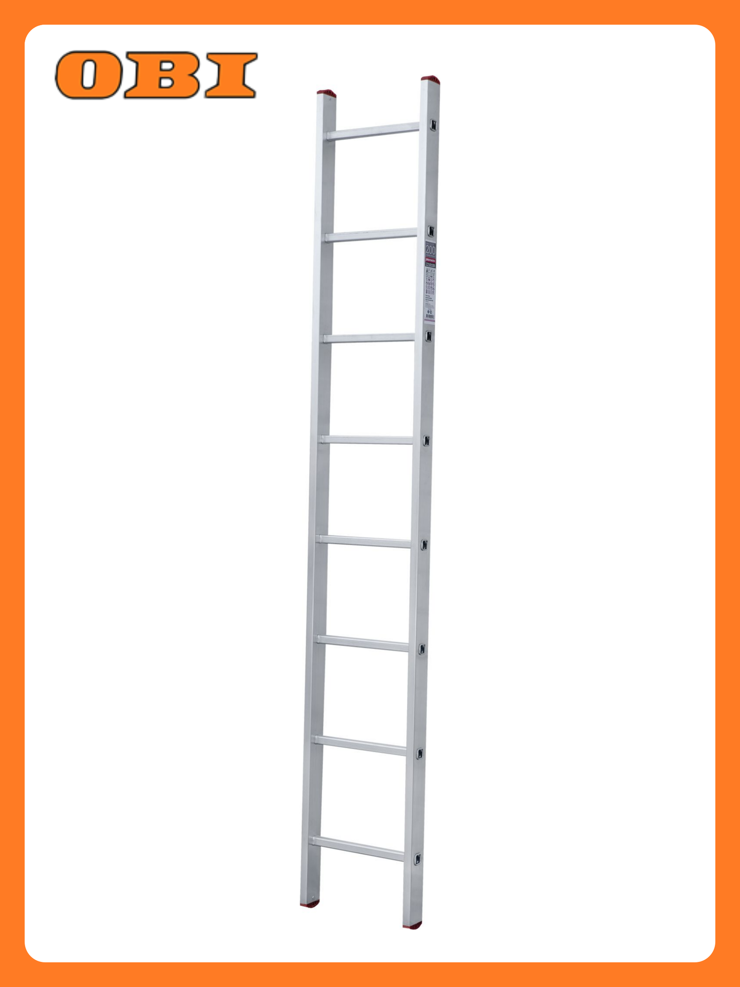 Лестница WORKY односекционная приставная серебристая 1x8