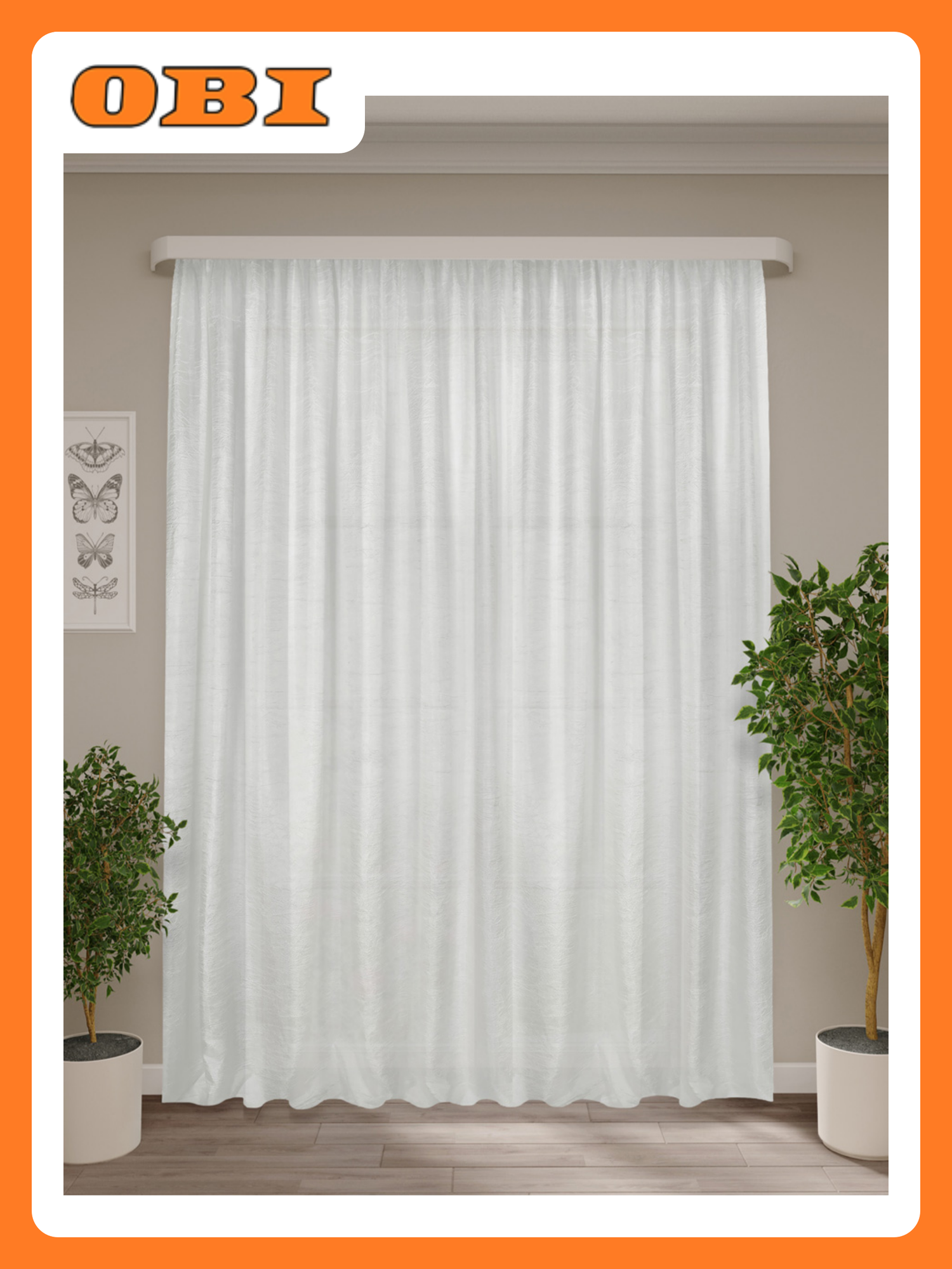 Портьера ТД Текстиль лен однотонная 200x270 см крепление на ленте