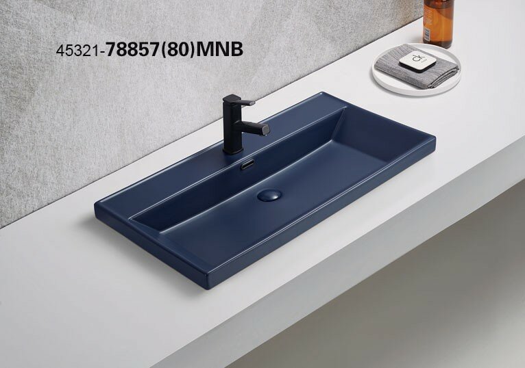 Раковина OTTO-788-60, накладная, синий, керамическая, 60x46 см