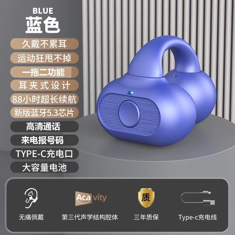 Беспроводные наушники Bluetooth для спорта - оттенок Глубокий синий - 88 часов автономной работы