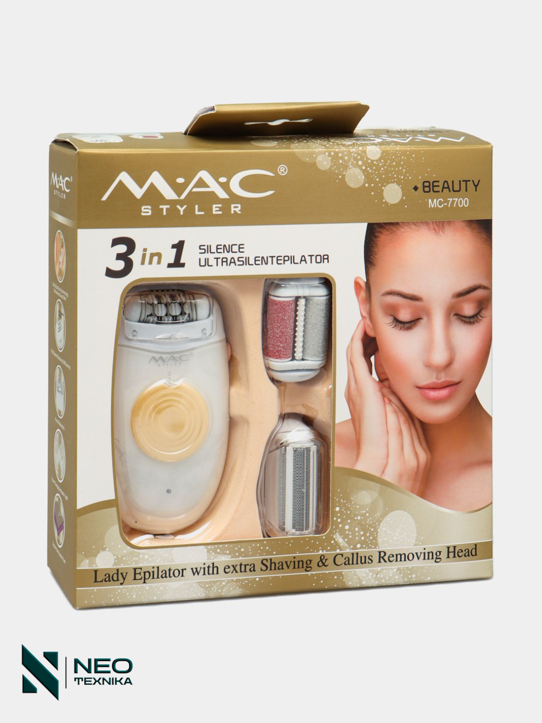 Эпилятор MAC Styler MC-7700, беспроводной, для тела, 2 скорости