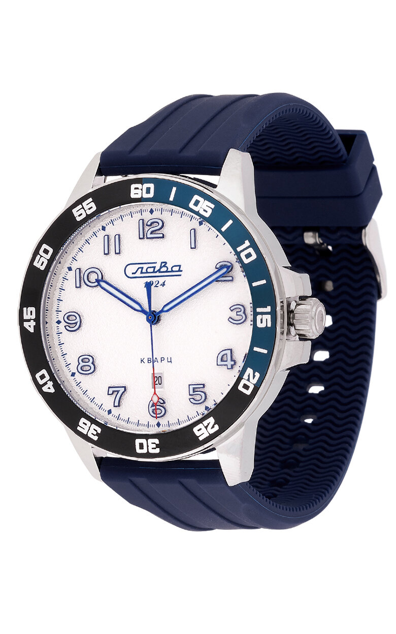 Наручные часы Слава Традиция, черный, белый — фото 1