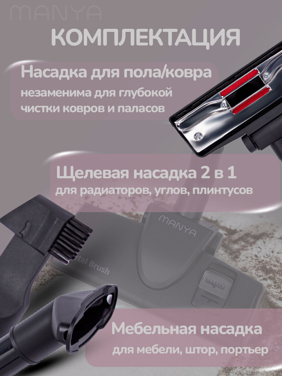 Пылесос для дома мощный 2000Вт с контейнером MANYA VC-M2007BE — фото 1