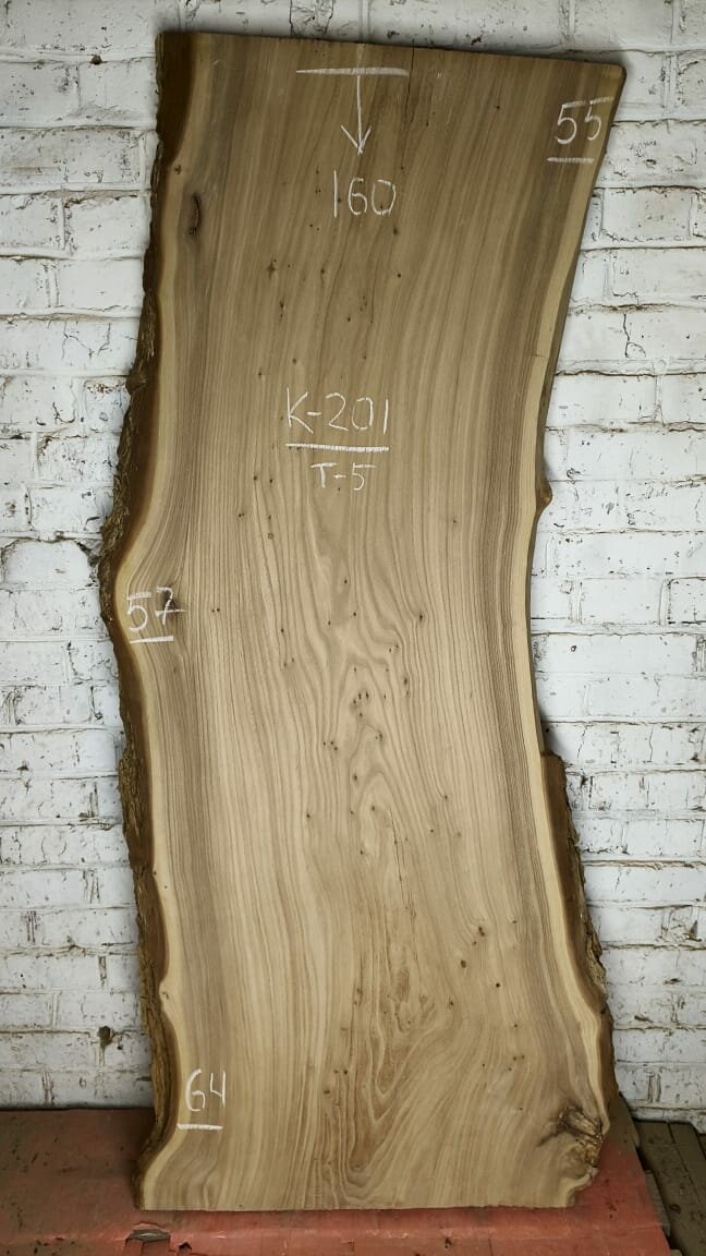 Красивый слэб дерева Карагач К201, высота 160 см, толщина 5 см
