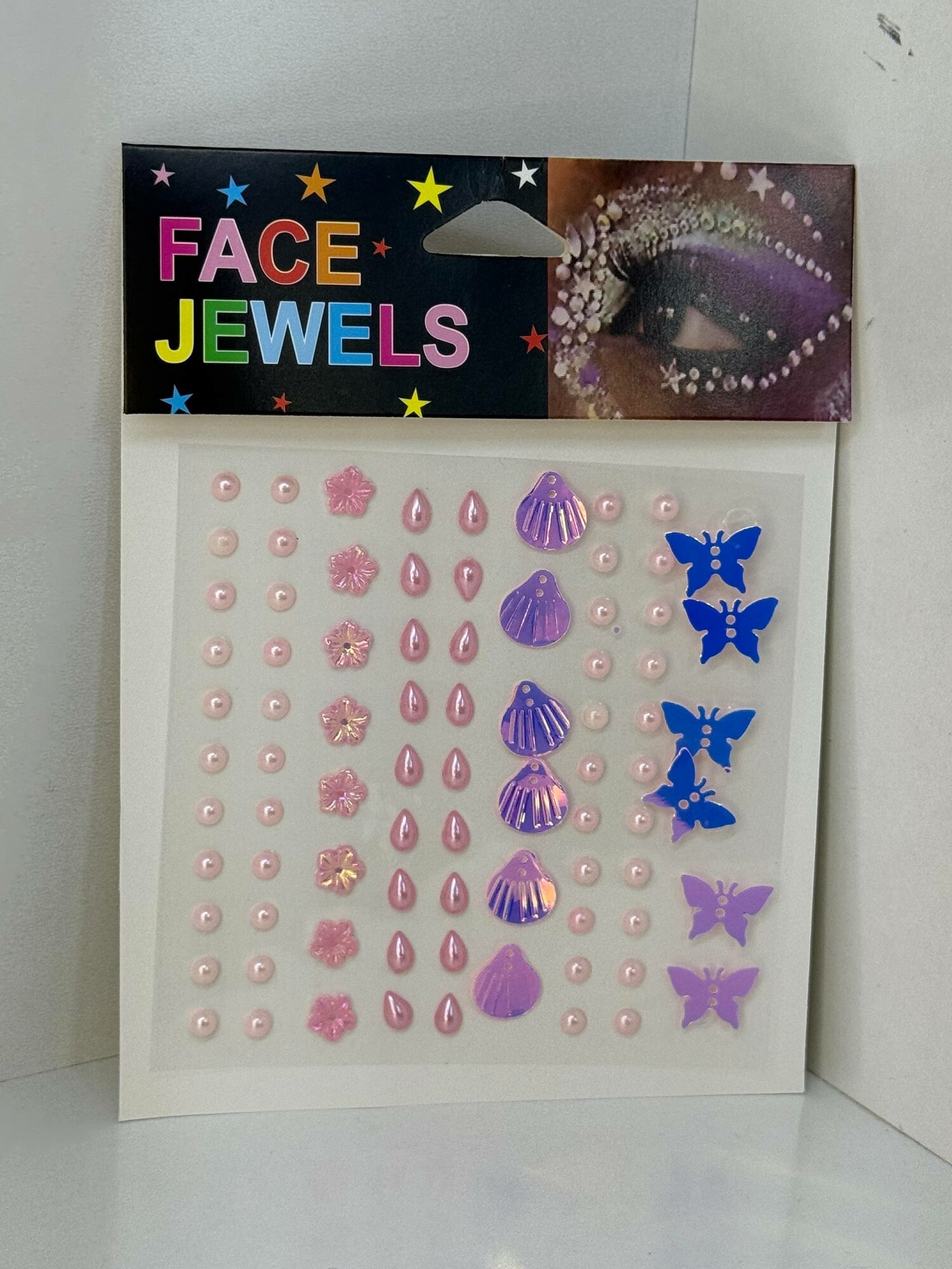 Набор самоклеящихся страз и жемчужин для лица и тела "Face Jewels фиолетовые