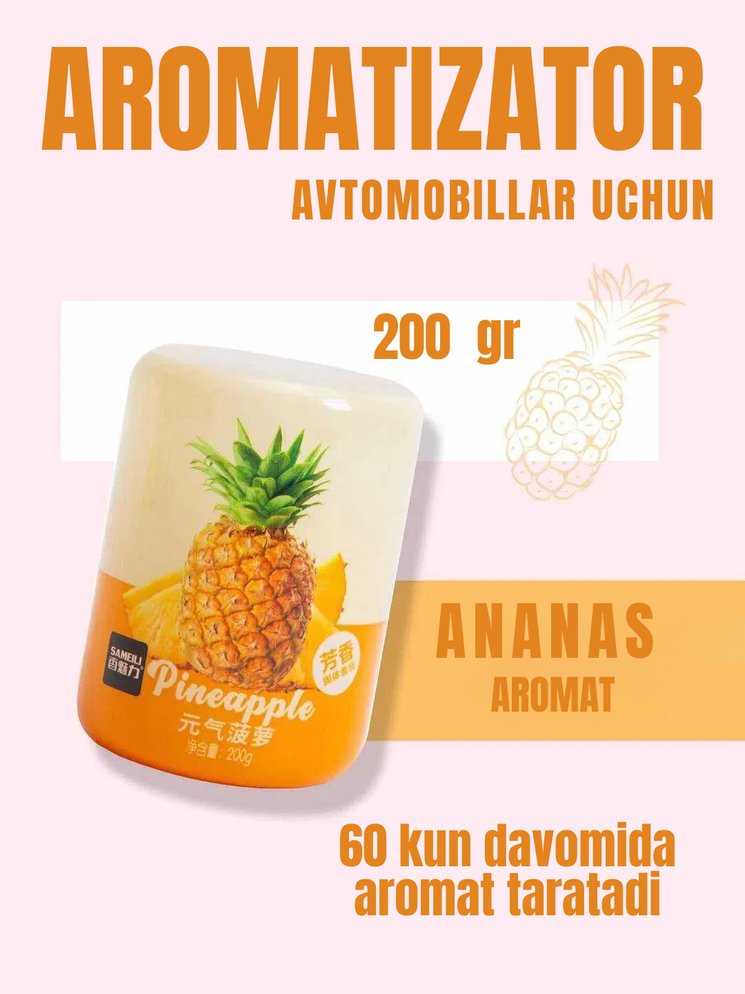Домашний и автомобильный ароматизатор, распространяющий приятный, чистый и стойкий аромат