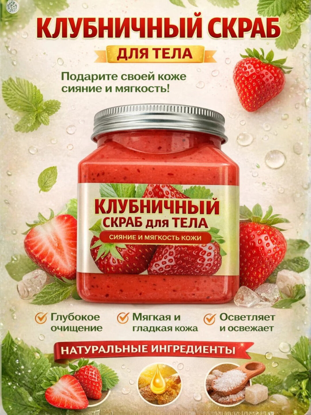 Скраб для тела Body Glow с разными ароматоми. Скраб для лица и тела Wokal Sherbet Body Scrub с экстрактом