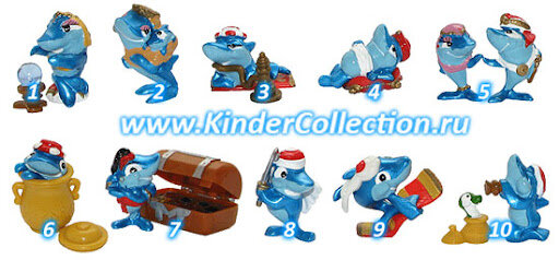 Винтажная игрушка киндер сюрприз Акулы коллекция Ferrero 1990е 4шт