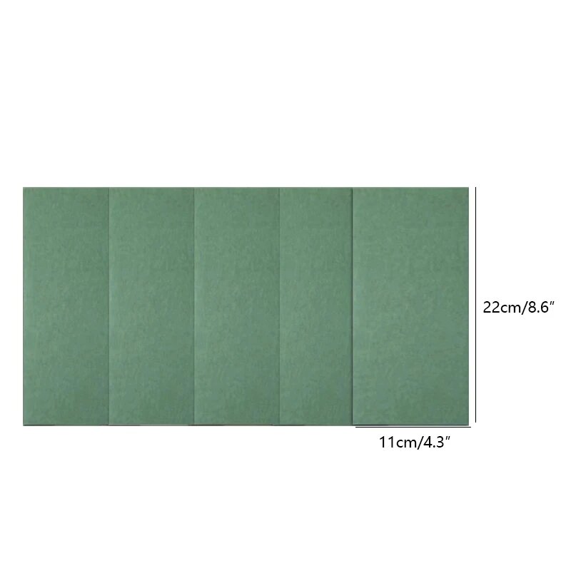 Зеленые акустические панели 22x11 см, 5 шт.