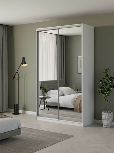 Изображение товара Шкаф купе Матэрна для одежды белый зеркальный 110 х 58 х 240 см