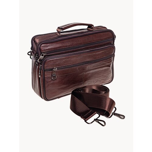 Сумка барсетка мужская CAP-8109-Black натуральная кожа фактура зернистая черный 4354₽