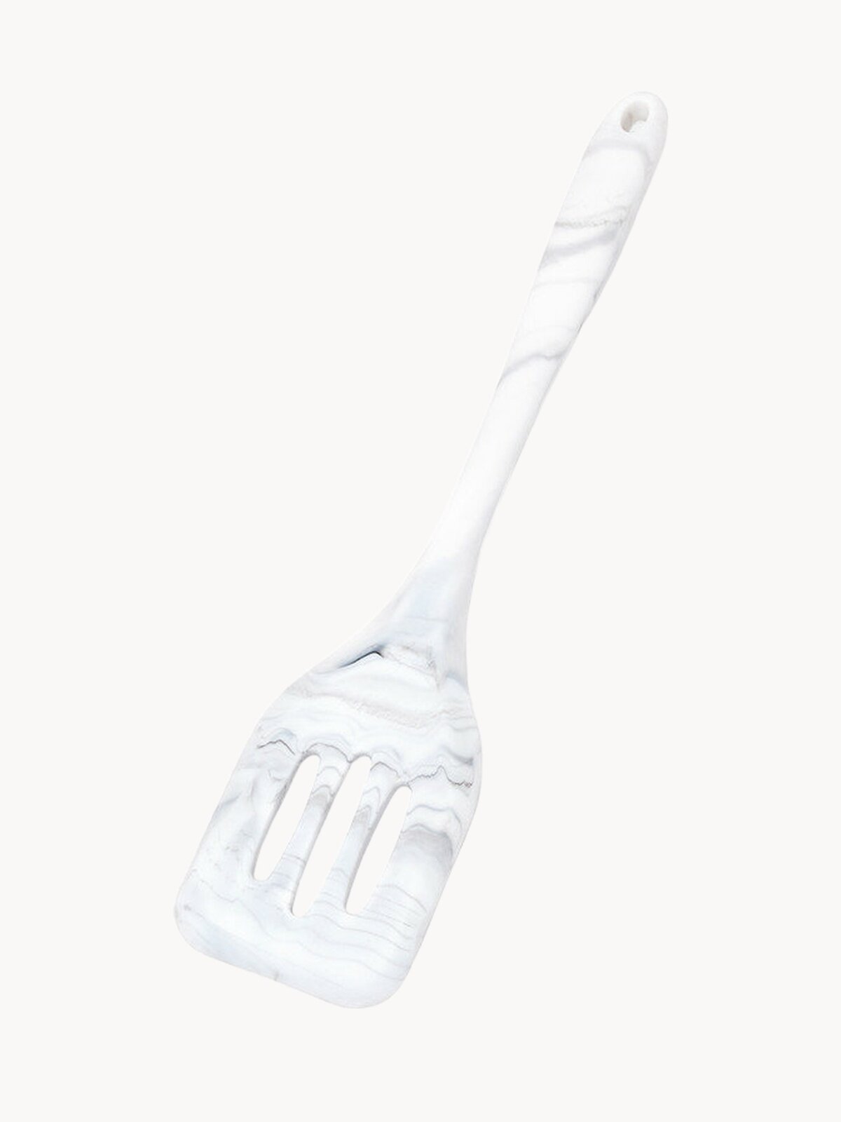 Лопатка кулинарная с прорезями DeNASTIA 29,5x6,8см, силикон, цвет серый/белый