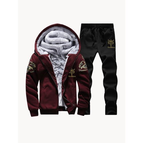 Мужской флисовый костюм с капюшоном