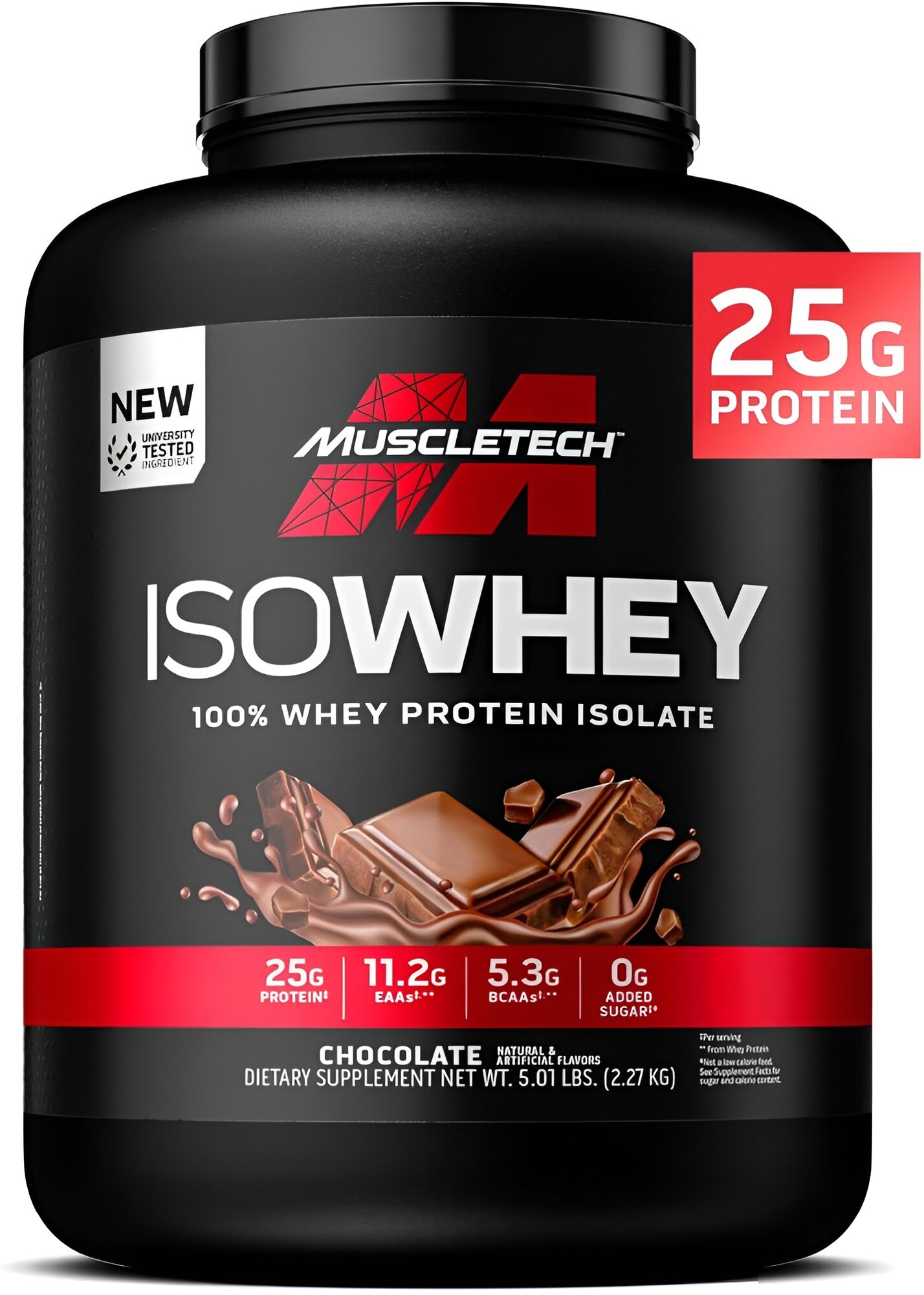 Протеин MuscleTech IsoWhey, 100% изолят сывороточного протеина, со вкусом шоколада, 2,27 кг