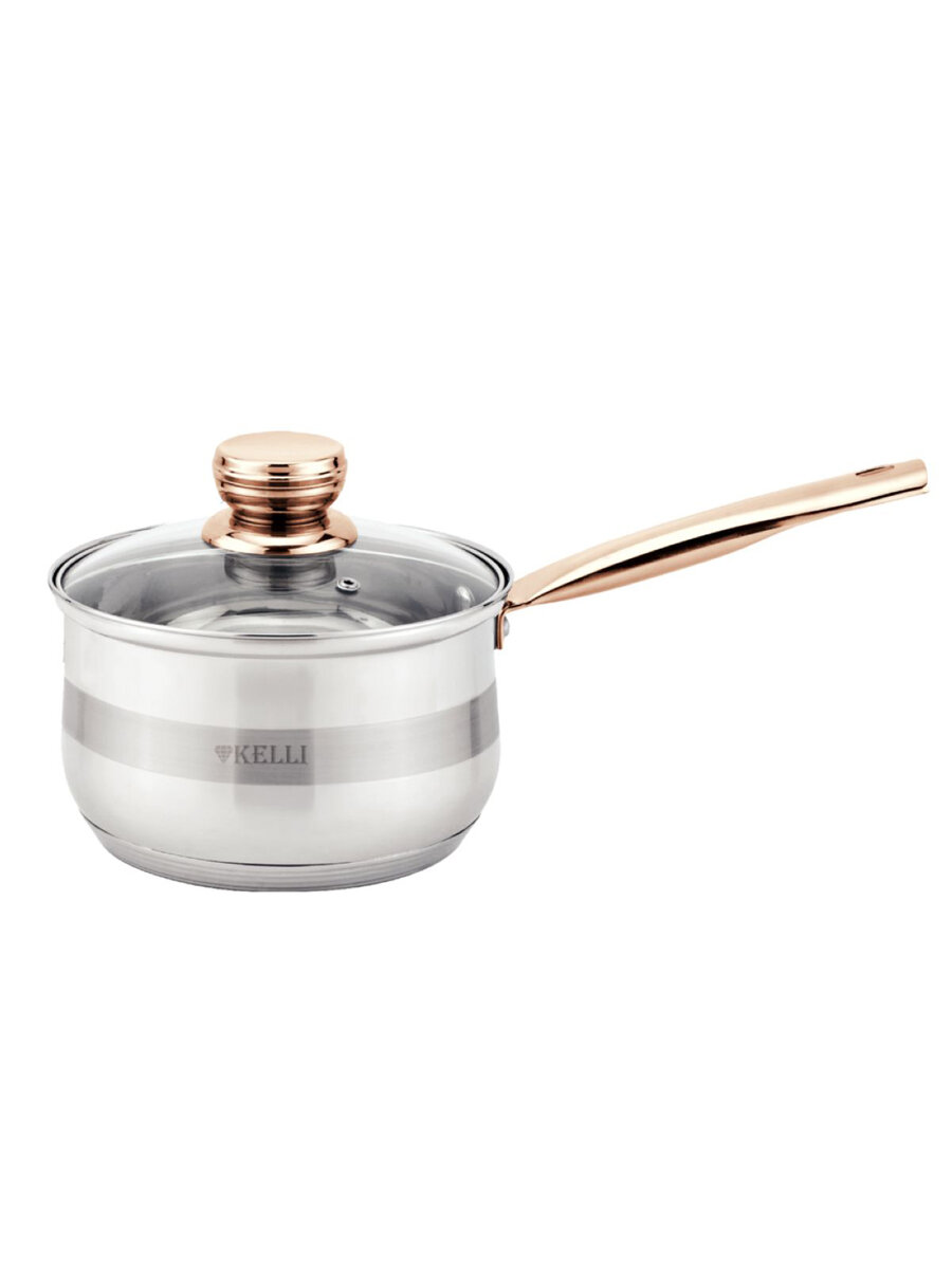 Сотейник из нерж  стали Kelli KL 4727 14 Gold 1 3л