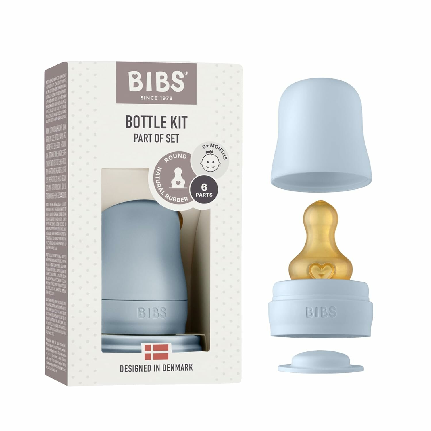 BIBS Bottle Kit Latex набор аксессуаров для бутылочки, с латексной соской, антиколиковый