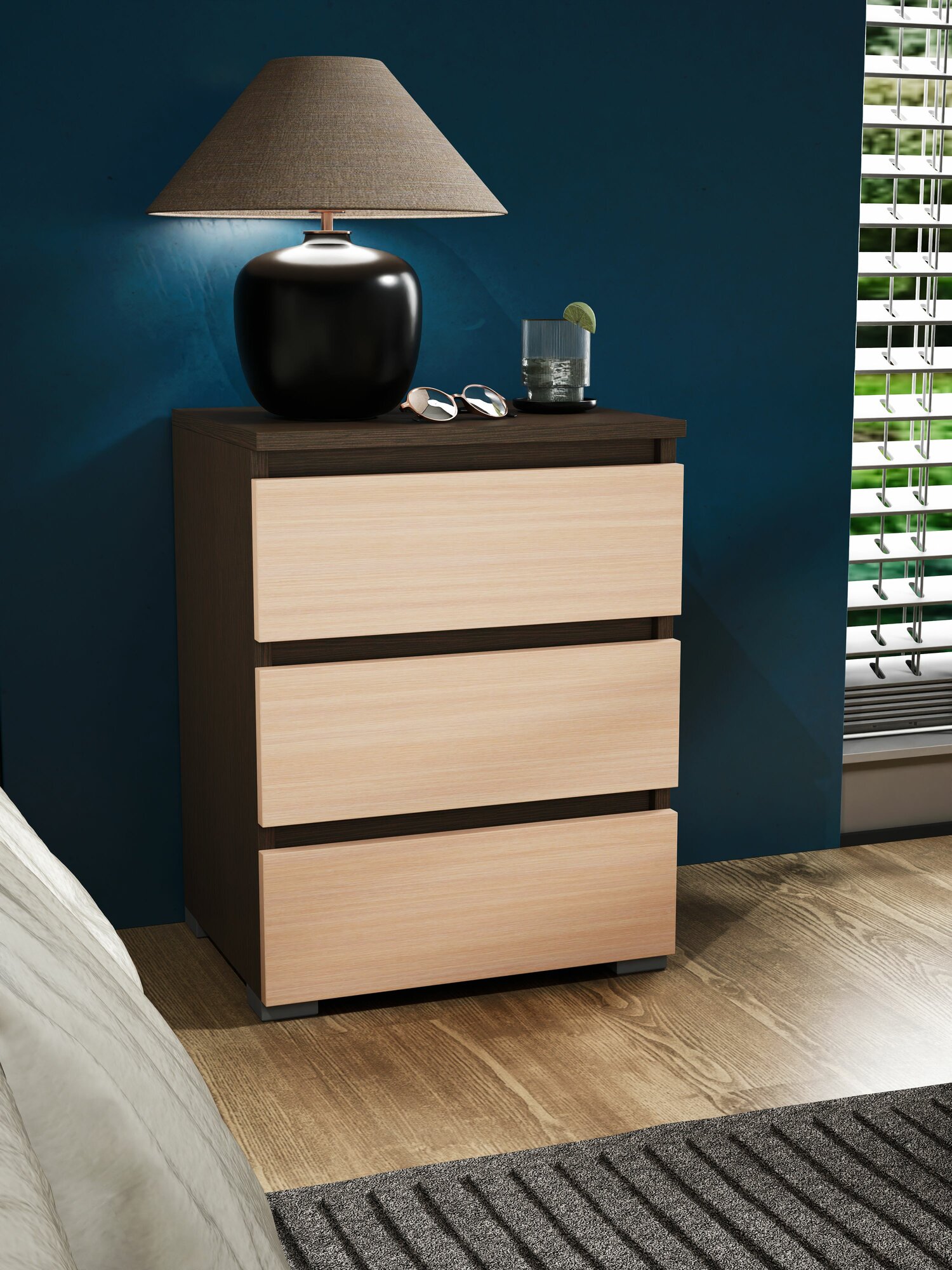 Тумба профимебель Парма-9 венге-дуб молочный напольная ЛДСП универсальная с ящиками