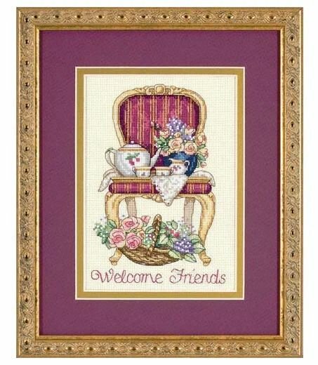 06954 Набор для вышивания крестом "Время чаепития"13*18 см DIMENSIONS