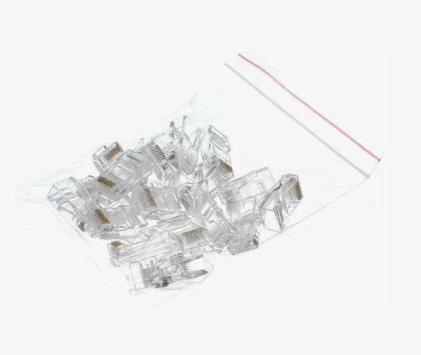 Коннектор сетевой набор RJ45 10/100/1000 MB для кабеля 5/5e категории, 20шт
