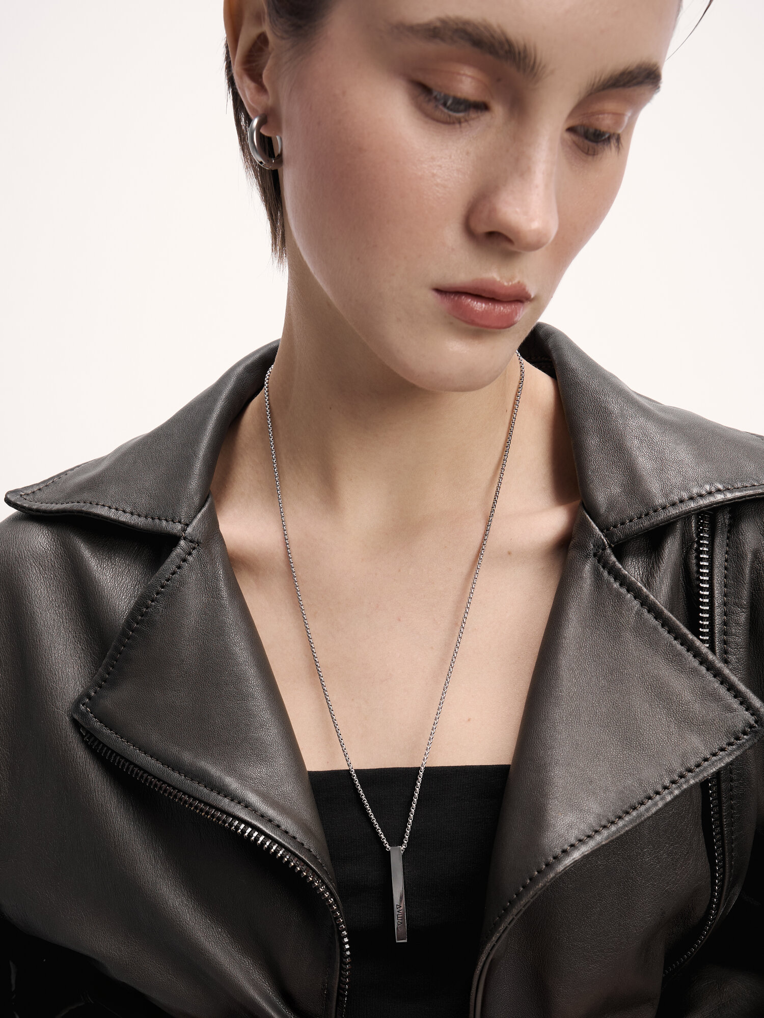 Колье ДУША_BRAND, длина 60 см, серебряный — фото 1