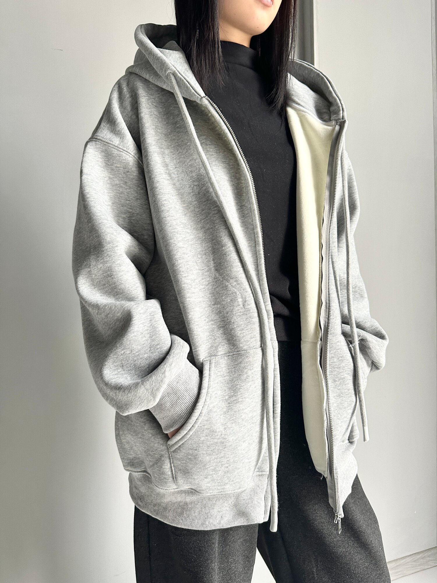 Худи Черный, серый, светло-серый