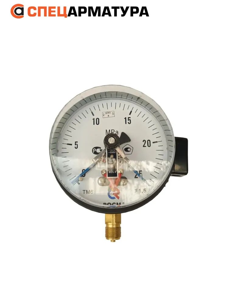 Манометр электроконтактный ТМ-610Р.05 (0-25,0МПа)M20x1,5.1,5 (D150, IP40,1A,380V)